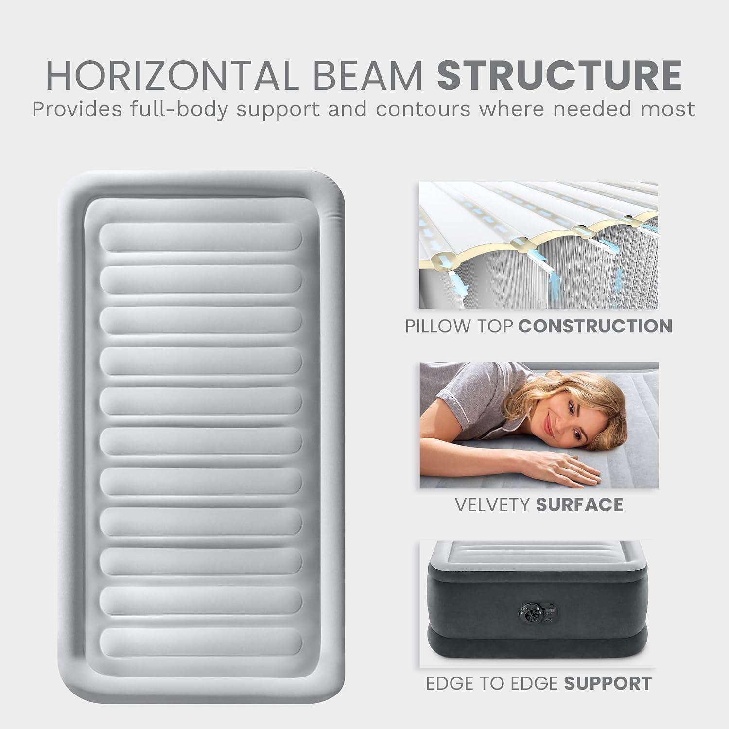 Intex Dura-Beam Deluxe 18" Twin Size Air Mattress with Built-in Pump - Image 7
